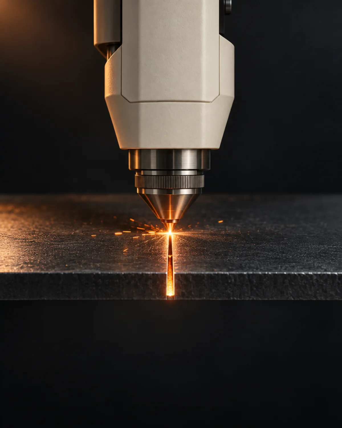 Laser cutting a steel sheet